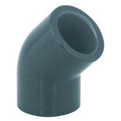 Coude PVC pression 45° Fitt femelle gris