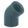 Coude PVC pression 45° Fitt femelle gris