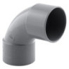 Coude PVC évacuation 87° Fitt femelle/femelle gris
