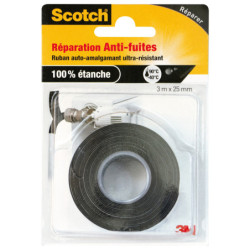 Adhésif Anti-fuites auto-amalgamant Scotch noir 3mx25mm
