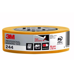 Ruban de masquage professionnel 3M 244 jaune 50mx36 mm