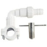 Bride de vidange coudée pour tuyau PVC d'évacuation machine à laver Pronorm Ø32 à 40mm