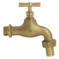 Robinet d’arrosage Somatherm laiton brossé à clapet M15/21-M20/27