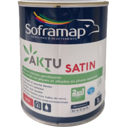 Aktu Satin Blanc/P Soframap Peinture d'intérieur Satinée Blanc
