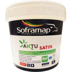 Aktu Satin Blanc/P Soframap Peinture d'intérieur Satinée Blanc