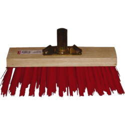 Balai cantonnier vinyle rouge Brosserie Thomas monture bois