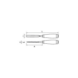 Gouge de sculpteur manche en bois Mob 14mm