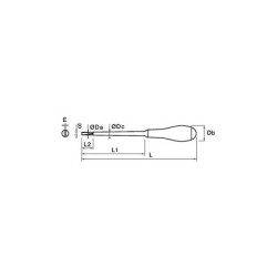 Tournevis fente électricien isolé 1000v Mob