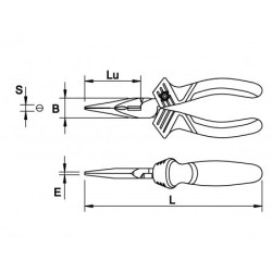 Pince à becs demi-ronds bimatière Mob 200mm