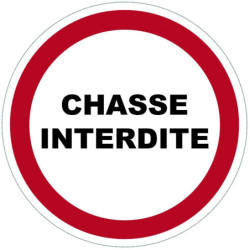 Panneau adhésif pvc Viso chasse interdite diam 280mm