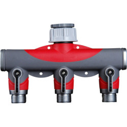 Sélecteur 3 voies SPID'O métal gainé - Raccord 3/4" pour arrosage