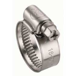 Collier de serrage 12mm bande pleine 100% inox Dipra