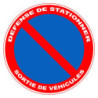 Panneau adhésif pvc Viso défense de stationner / sortie de véhicules diam 280mm