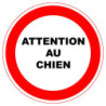 Panneau adhésif pvc Viso attention au chien diam 280mm