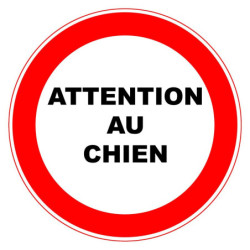 Panneau adhésif pvc Viso attention au chien diam 180mm