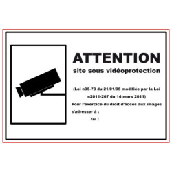 Panneau pvc Viso attention site sous vidéoprotection
