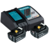 Pack Énergie 18 V Li-Ion 2 batteries Makita BL1850B + chargeur DC18RC