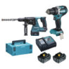Ensemble 2 machines 18 V Makita perceuse visseuse DDF484 et perforateur DHR243 2 x 5 Ah LI-ion