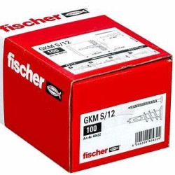 Cheville métallique Fischer GKM 12 + vis 4,5×35 mm – plaque de plâtre – boîte 100