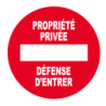 Disque Propriété privée défense d'entrer Novap 300mm
