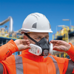 Masque Force®8 JSP avec filtres P3 – Demi-masque pro avec contrôle d’étanchéité
