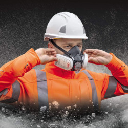 Masque Force®8 JSP avec filtres P3 – Demi-masque pro avec contrôle d’étanchéité