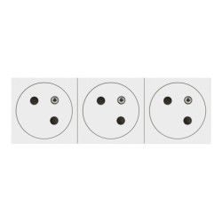 Triple prise précâblée Legrand Mosaic 45° - Blanc - 6 modules