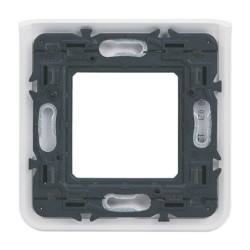 Plaque Legrand Mosaic 2 modules - Blanc avec support à vis intégré