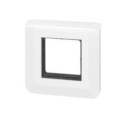 Plaque Legrand Mosaic 2 modules - Blanc avec support à vis intégré