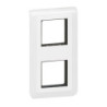 Plaque Legrand Mosaic avec support pour 2 x 2 modules montage vertical - blanc
