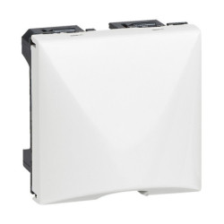 Sortie de câble Legrand Mosaic 2 modules – blanc – avec serre-câble intégré