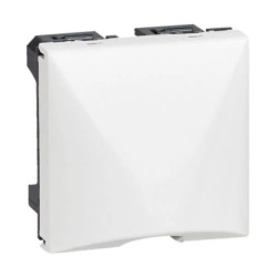 Sortie de câble Legrand Mosaic 2 modules – blanc – avec serre-câble intégré