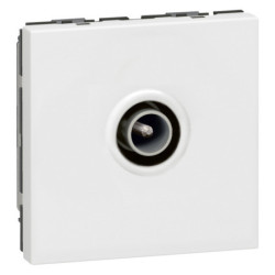 Prise TV Legrand Mosaic 2 modules – connecteur mâle – blanc brillant