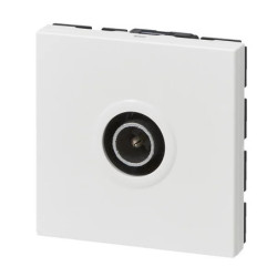 Prise TV Legrand Mosaic 2 modules – connecteur mâle – blanc brillant