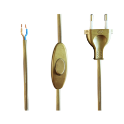 Cordon Tibelec 1,5 m avec interrupteur – Prise 2 pôles pour lampe ou appareil