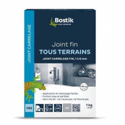 Joint carrelage Bostik Fin Gris 1kg – Intérieur & extérieur