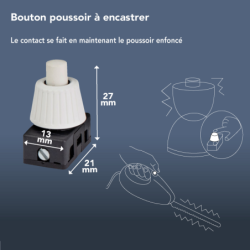 Bouton poussoir encastrable TIBELEC TIB545210 – Interrupteur à vis 250V