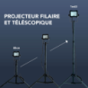 Projecteur Tibelec LED de chantier filaire et télescopique 50W/4600LM IP65