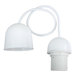 Suspension plastique Tibelec E27 – Douille blanche pour luminaire intérieur