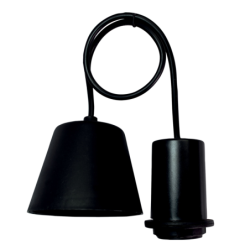 Suspension 2 en 1 Tibelec E27 – Douille blanche pour ampoule ou abat-jour
