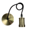 Suspension métal Tibelec et fil tissu noir équipée E27
