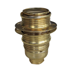 Douille métal E14 Tibelec – Double bague finition acier laitonné