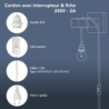 Kit cordon pré-équipé Tibelec E27 et fil tissu