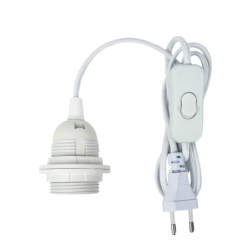 Kit cordon Tibelec E27 avec câble tissu noir – 1,5 m – Pour luminaires intérieurs