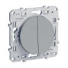 Double interrupteur va-et-vient Schneider 10A Odace, alu, connexion rapide