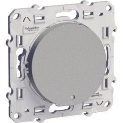 Interrupteur Schneider Odace 10A aluminium avec LED orange