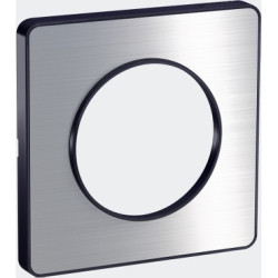 Plaque Schneider Odace Touch alu brossé – 1 poste clipsable