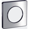 Plaque de finition simple Schneider Odace Touch, alu brossé liseré anthracite, clipsable
