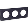 Plaque de finition triple Schneider Odace Touch, anthracite liseré anthracite, clipsable