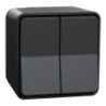Mureva Styl Schneider Double va et vient saillie IP55 - IK08 connexion auto gris